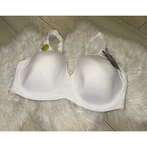 Vanity Fair 78500 Medium Impact Sports Bra Underwire Womens 42DD White New